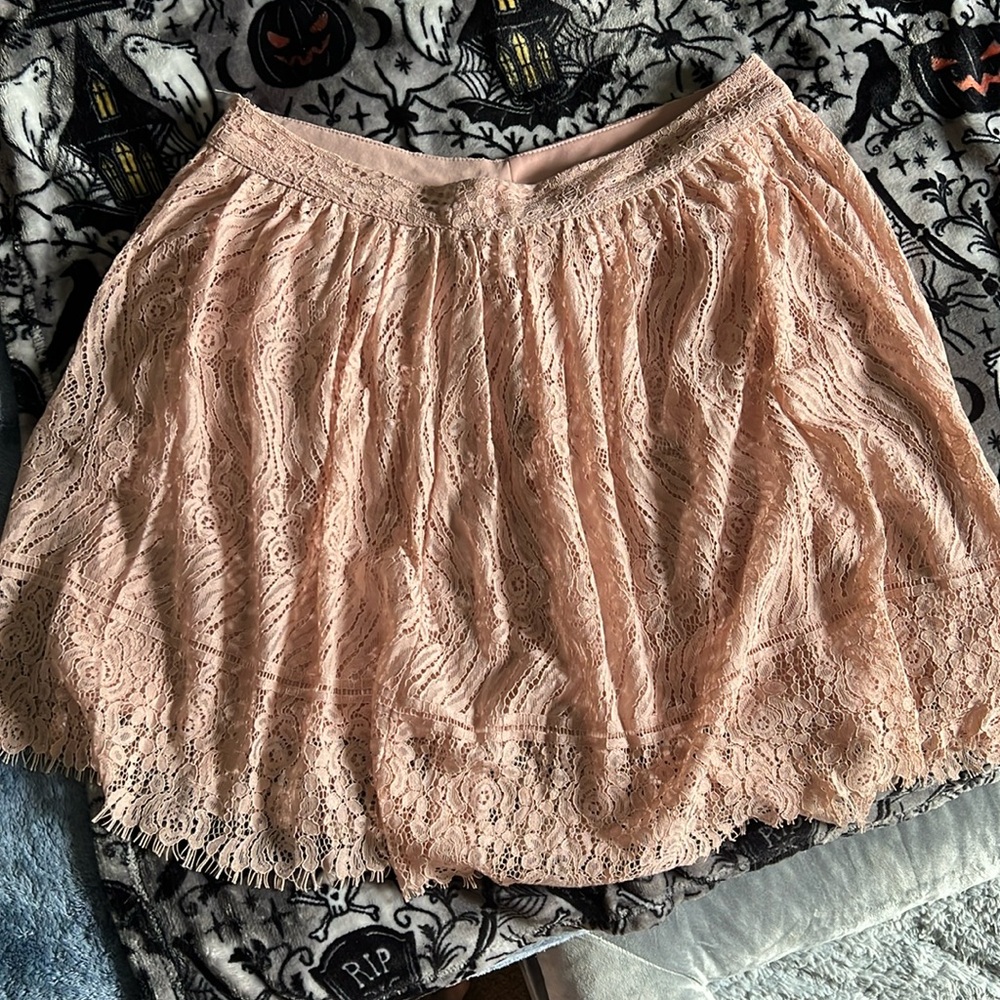 Light Pink Floral Lace Skirt